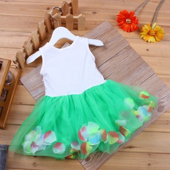 Chiffon babyjurk met bloemen 