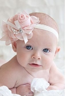 Baby/kinder haarband/hoofdband roos