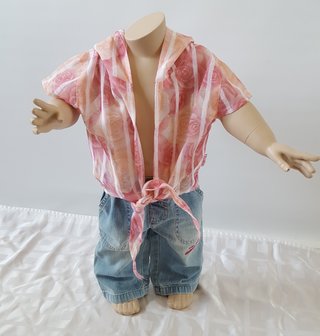 Peuter/kinder bolero roze/groen
