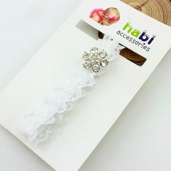 Babyhaar/hoofdband met kant en strass 