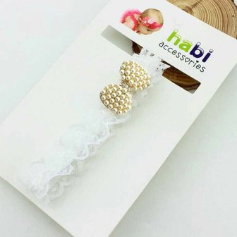 Babyhaar/hoofdband met kant en strass 