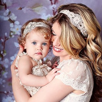 Baby/kind strass haarbanden set mama en me 
