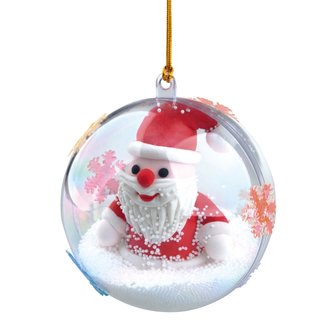 Plastic cadeau kerstbal