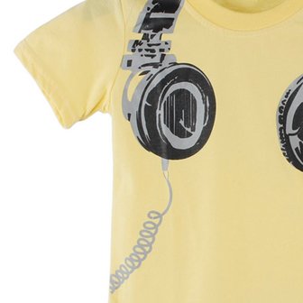 Peutershirt met print 'hoofdtelefoon'