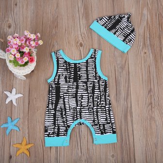 Zomer kleding set bodysuit met mutsje 