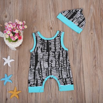 Zomer kleding set bodysuit met mutsje 