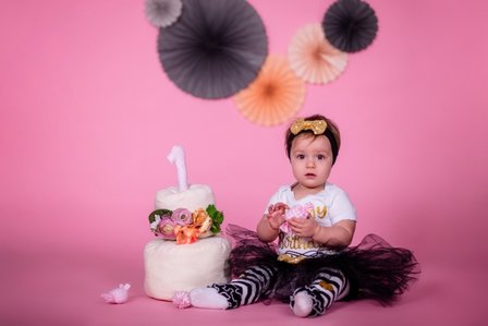 Cake smash eerste verjaardag kledingset 4dlg.
