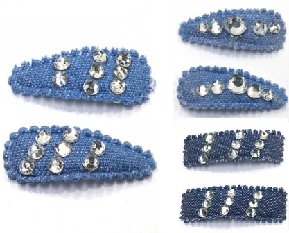 Mini haarschuifjes/haarknipjes jeans