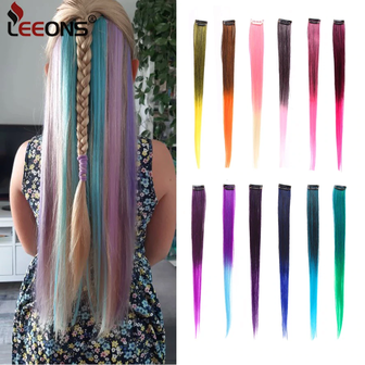 Gekleurde highlight haar extensions clip