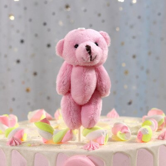 Taartsteker/cake topper knuffelbeer