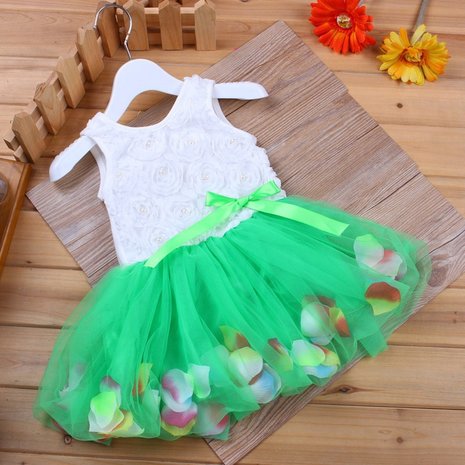 Chiffon babyjurk met bloemen 