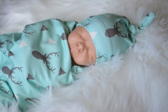 Babydeken/omslagdoek met mutsje