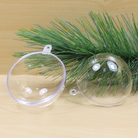 Plastic cadeau kerstbal