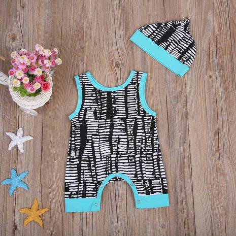 Zomer kleding set bodysuit met mutsje 