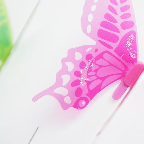 3D glitter vlinder muurstickers/muurtattoo