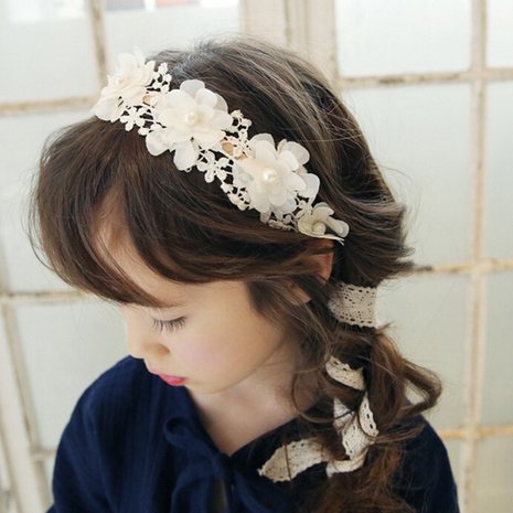 Diadeem/haarband bloemen met lint