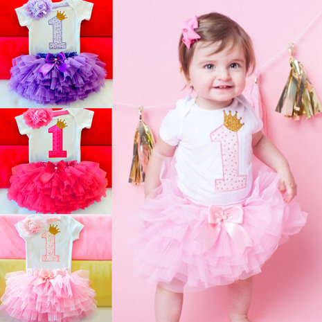 Cake Smash eerste verjaardag babykleding set 