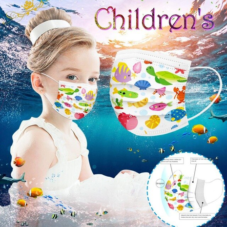 Wegwerp cartoon kinder mondmasker/gezichtsmasker