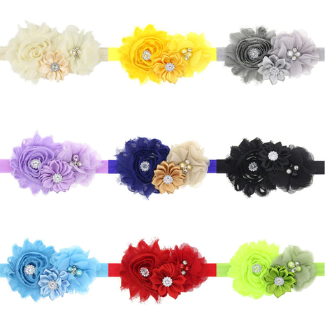  baby/kinderen hoofd/haarband bloemen met strass 