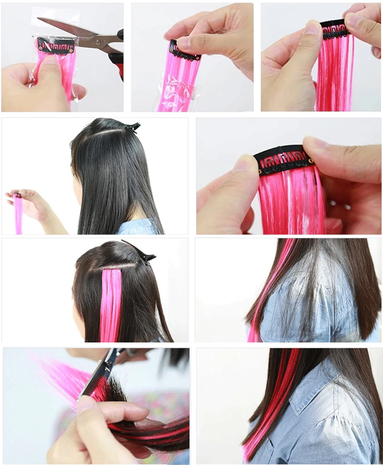 Gekleurde highlight haar extensions clip