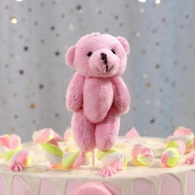 Taartsteker/cake topper knuffelbeer